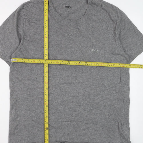 Hugo Boss Men's Grey 2XL Crew Neck Cotton T-Shirt
