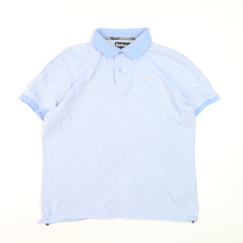 Barbour Men's Blue Cotton Polo Shirt Size L Classic Fit