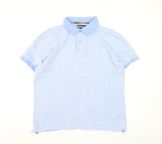 Barbour Men's Blue Cotton Polo Shirt Size L Classic Fit