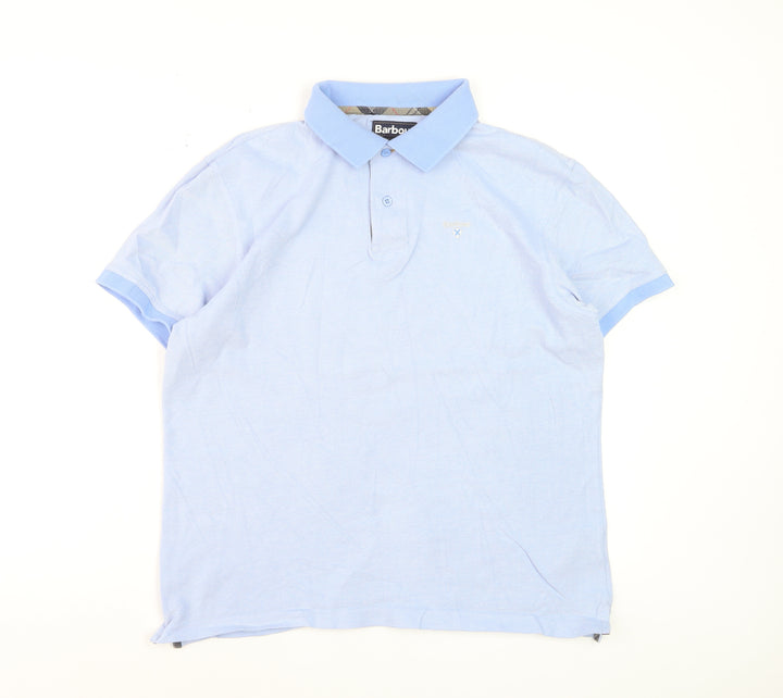 Barbour Men's Blue Cotton Polo Shirt Size L Classic Fit