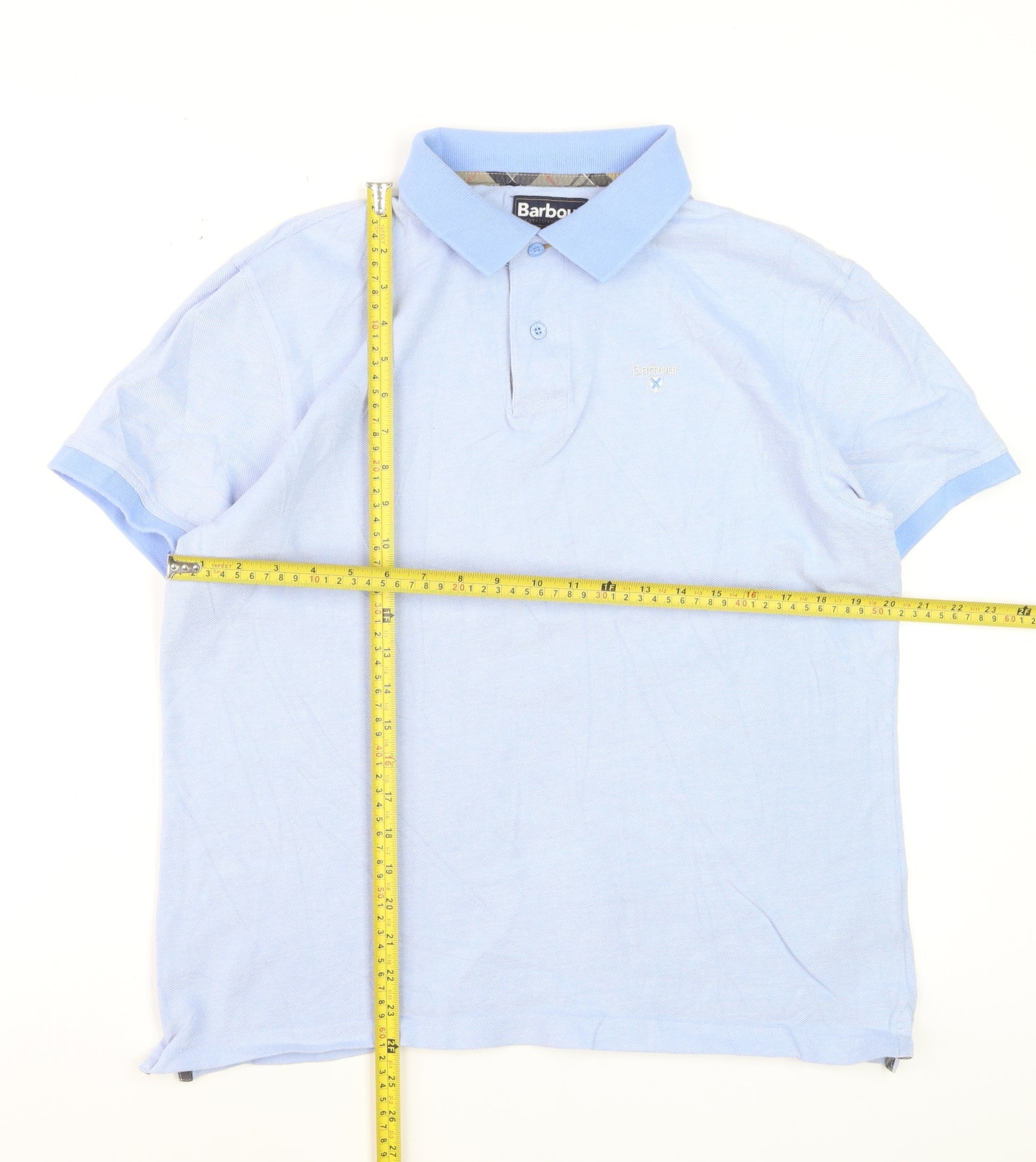 Barbour Men's Blue Cotton Polo Shirt Size L Classic Fit