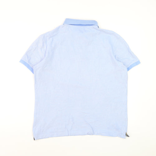 Barbour Men's Blue Cotton Polo Shirt Size L Classic Fit