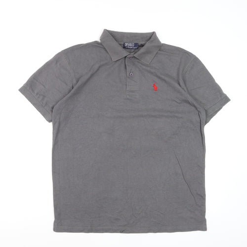 Polo Ralph Lauren Men's Grey Cotton Blend Short Sleeve Polo Shirt Size L