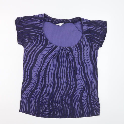 Calvin Klein Women's Purple Cotton Short Sleeve Jersey T-Shirt M