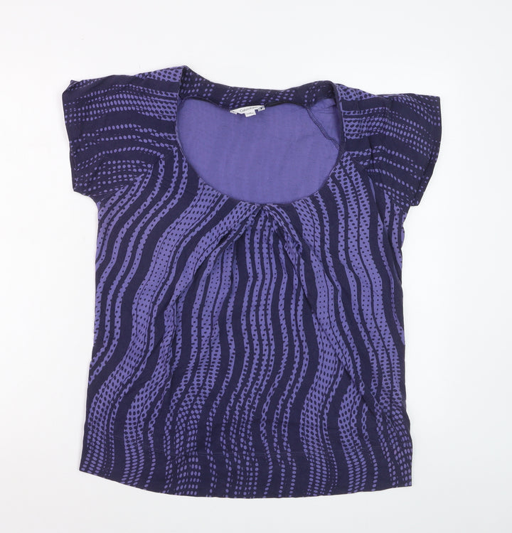 Calvin Klein Women's Purple Cotton Short Sleeve Jersey T-Shirt M