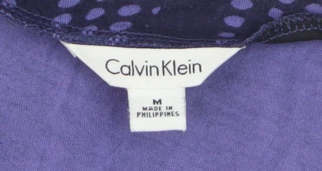 Calvin Klein Women's Purple Cotton Short Sleeve Jersey T-Shirt M