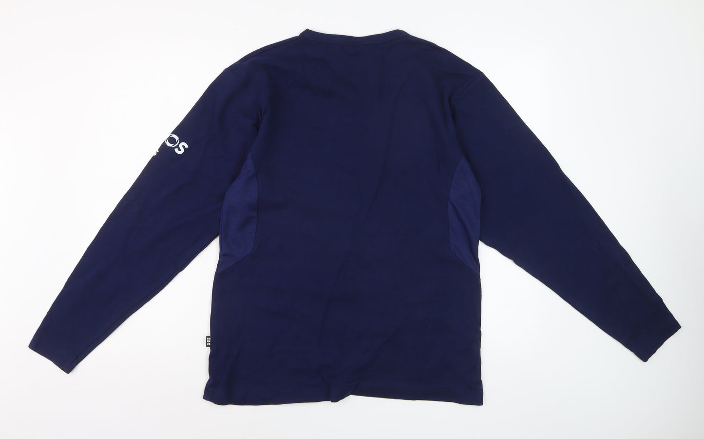 DEE Sportswear Men Blue Long Sleeve V-Neck Sports T-Shirt L