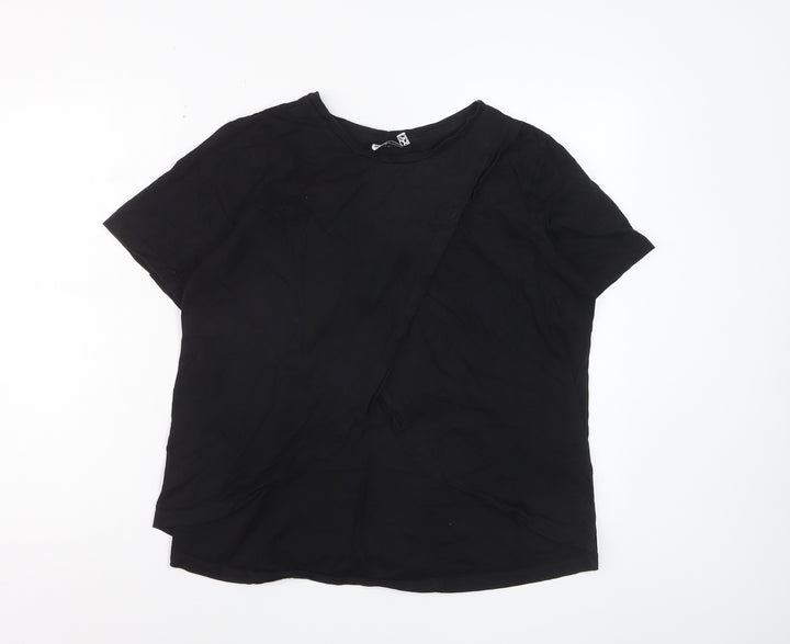 ASOS DESIGN Women’s Black UK 10 Short Sleeve Basic T-Shirt Cotton Top