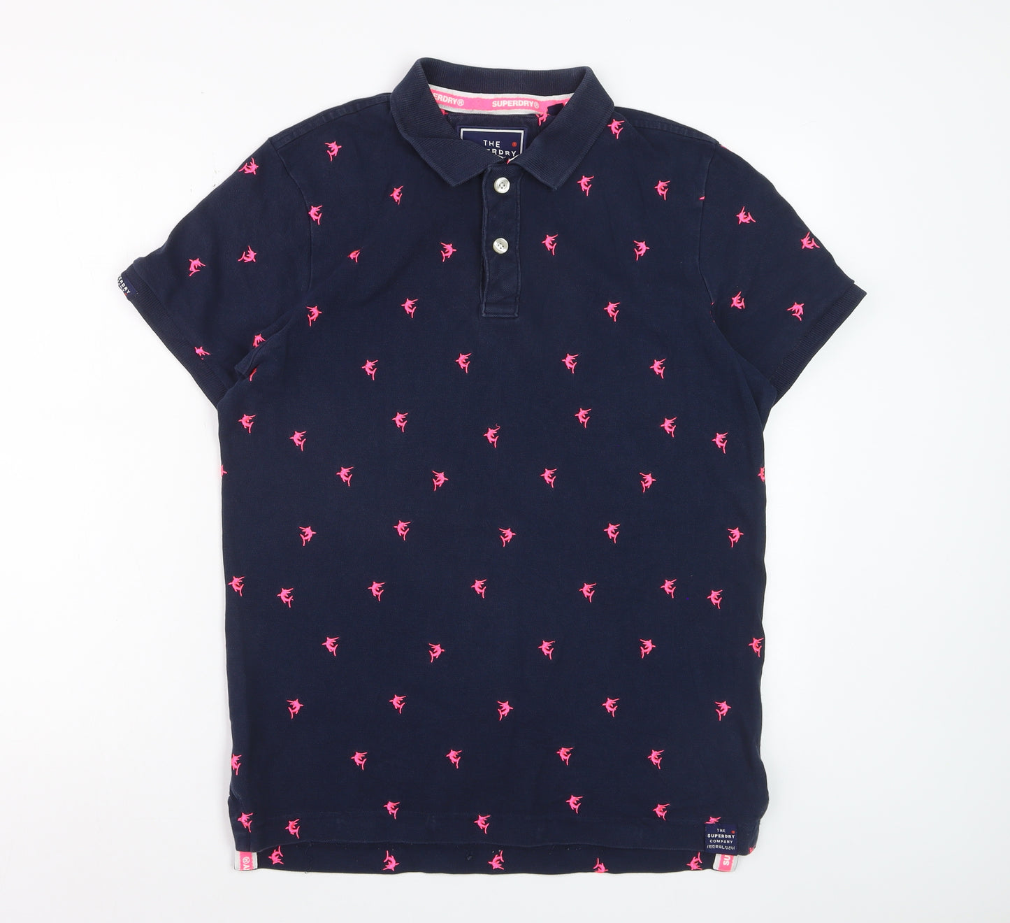 Superdry Men's Blue Embroidered Animal Polo Shirt Size L