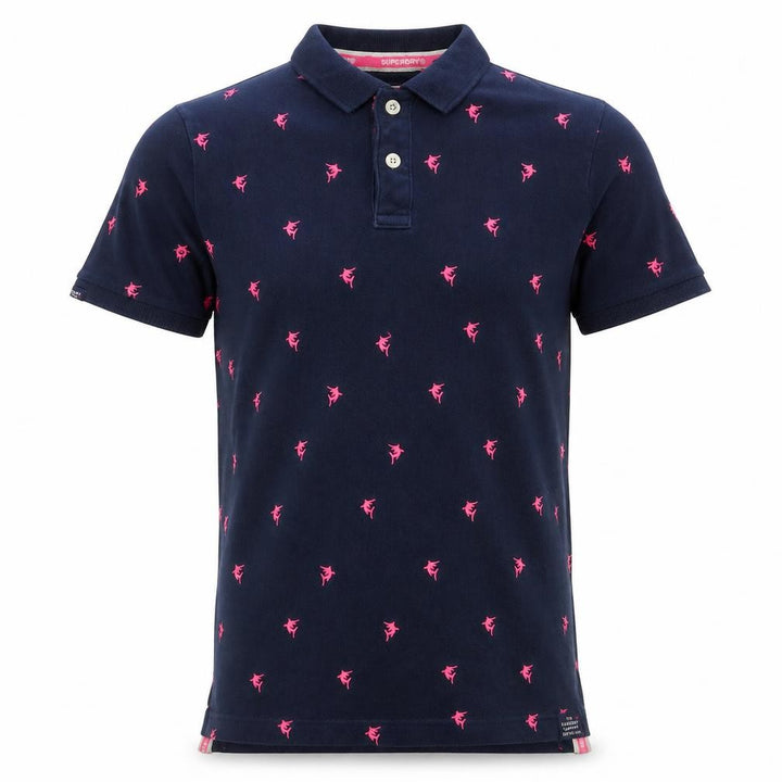 Superdry Men's Blue Embroidered Animal Polo Shirt Size L