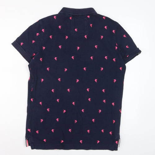 Superdry Men's Blue Embroidered Animal Polo Shirt Size L