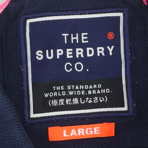 Superdry Men's Blue Embroidered Animal Polo Shirt Size L