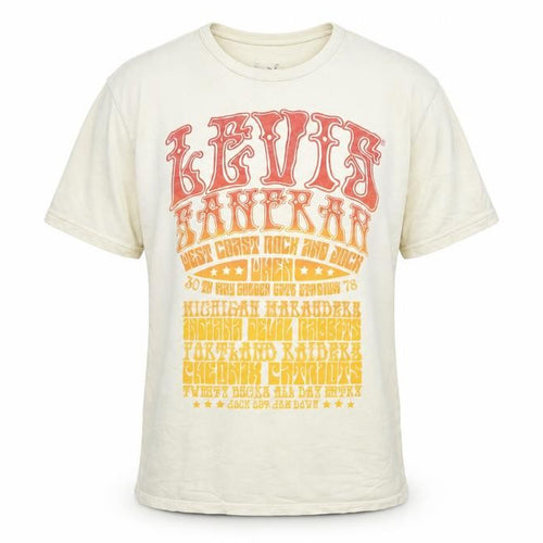 Levi's Men's Beige Retro Graphic Print Cotton T-Shirt Size M