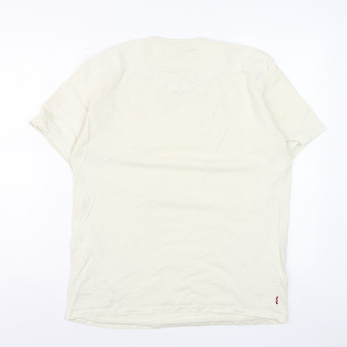 Levi's Men's Beige Retro Graphic Print Cotton T-Shirt Size M