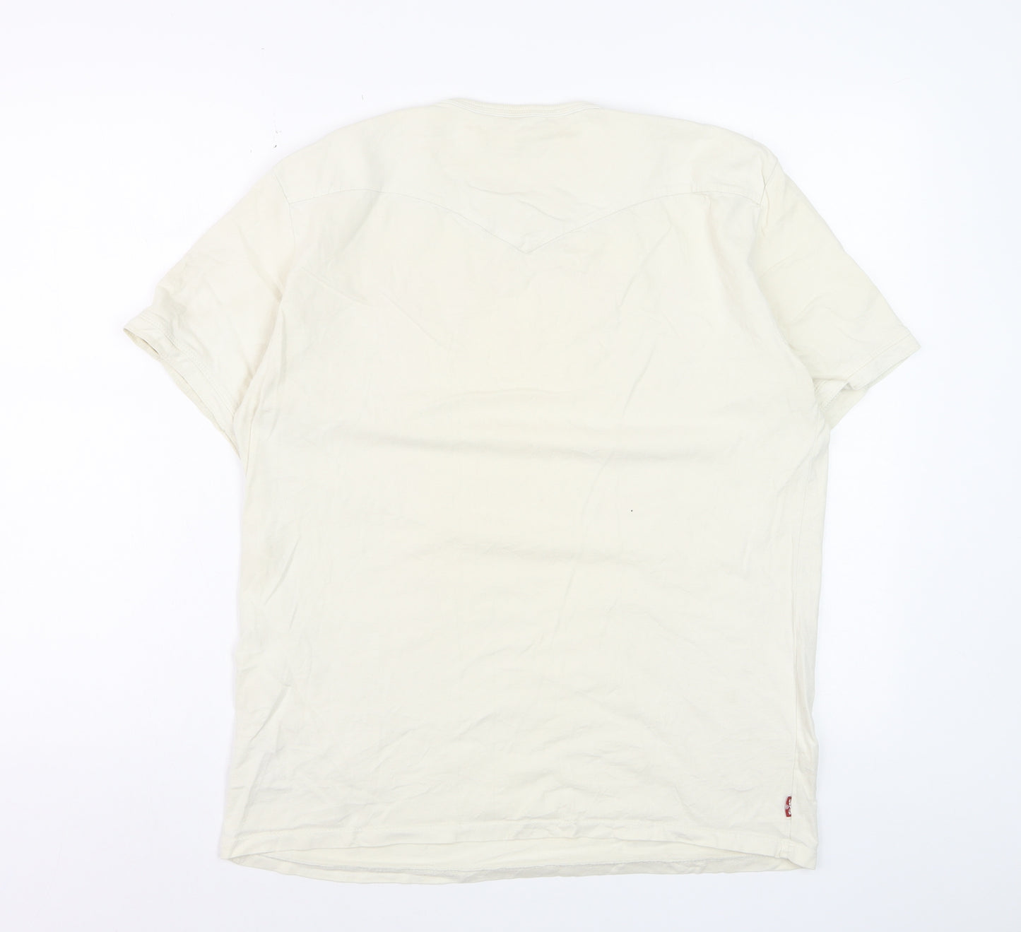 Levi's Men's Beige Retro Graphic Print Cotton T-Shirt Size M