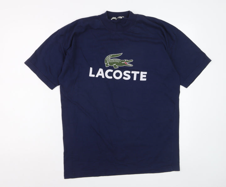 Lacoste Men's Blue XL Vintage Logo Graphic Cotton T-Shirt