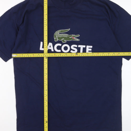 Lacoste Men's Blue XL Vintage Logo Graphic Cotton T-Shirt