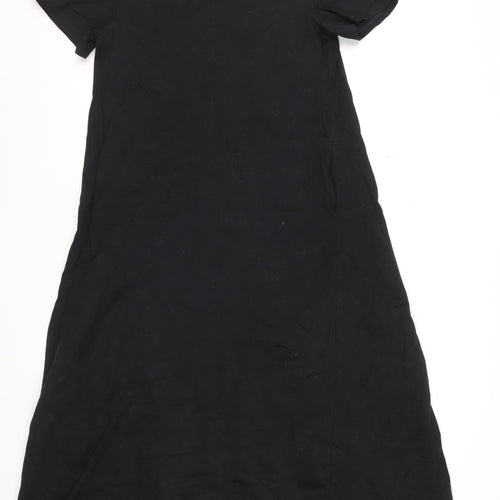 Uniqlo Women Black XS T-Shirt Dress Cotton Casual Midi
