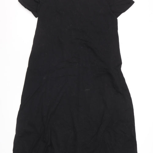 Uniqlo Women Black XS T-Shirt Dress Cotton Casual Midi