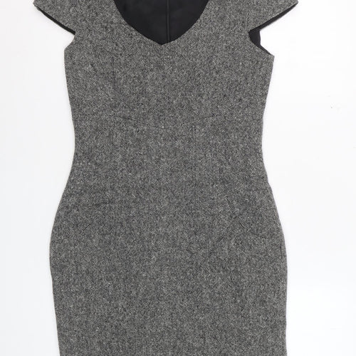 Hobbs Women Grey Wool Sheath Knee Length Dress Size 8