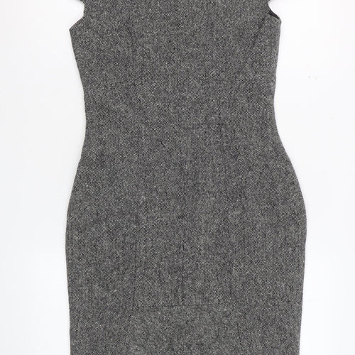 Hobbs Women Grey Wool Sheath Knee Length Dress Size 8