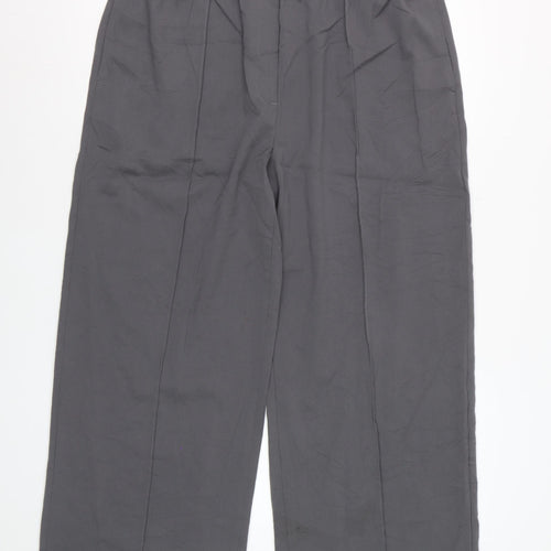 Marks and Spencer Women’s Charcoal Wide-Leg Trousers Size 16 Short