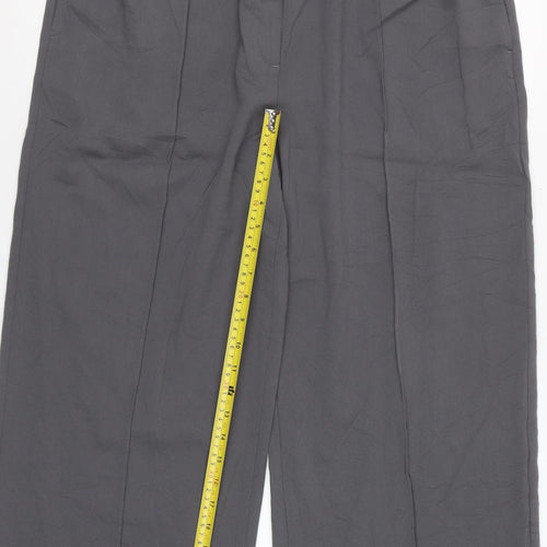 Marks and Spencer Women’s Charcoal Wide-Leg Trousers Size 16 Short