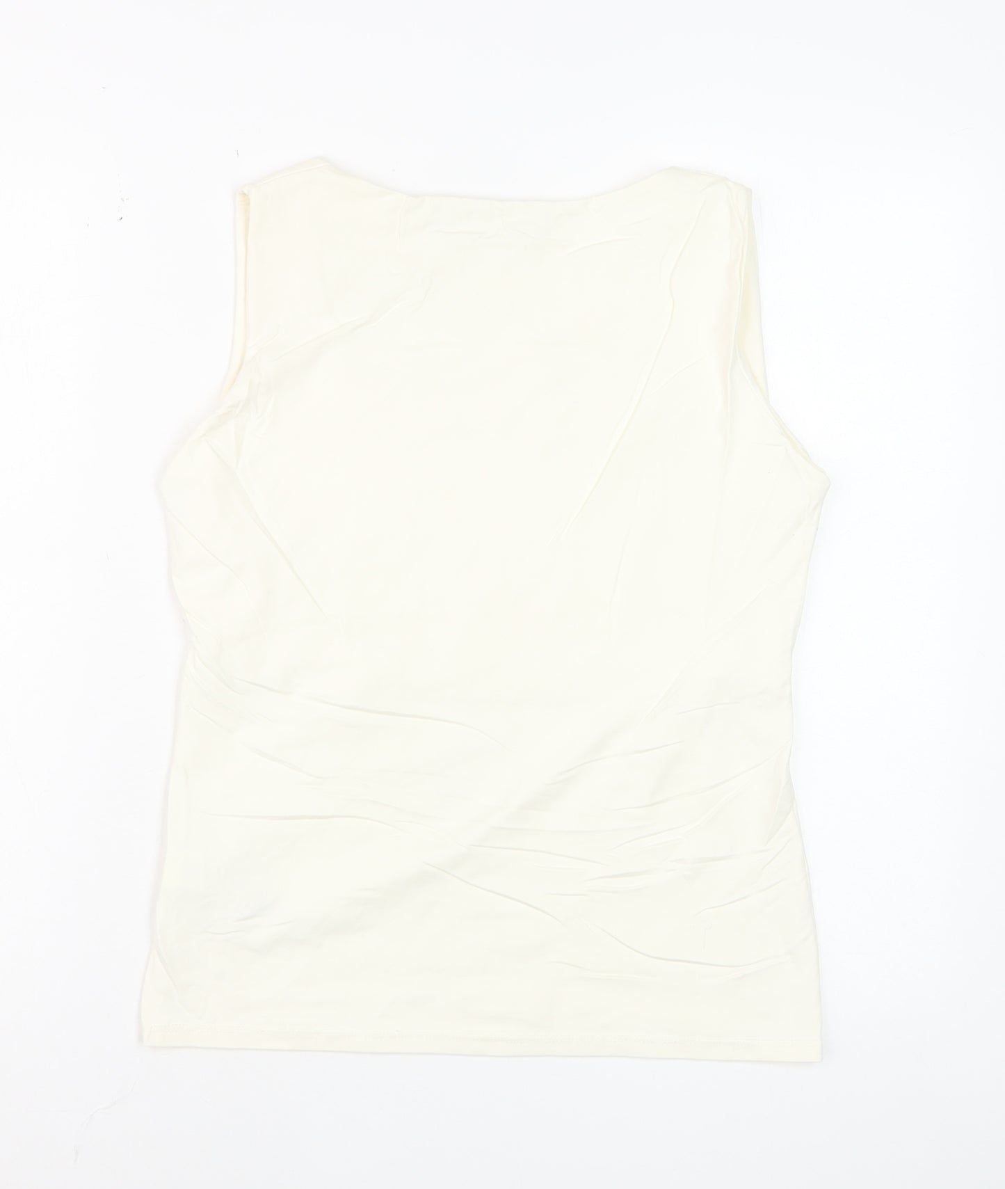 Zara Women Ivory Basic Sleeveless Tank Top L