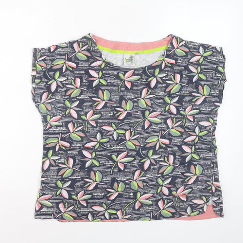 Weird Fish Womens Multicoloured Floral Cotton T-Shirt Size 16