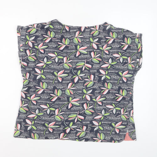 Weird Fish Womens Multicoloured Floral Cotton T-Shirt Size 16