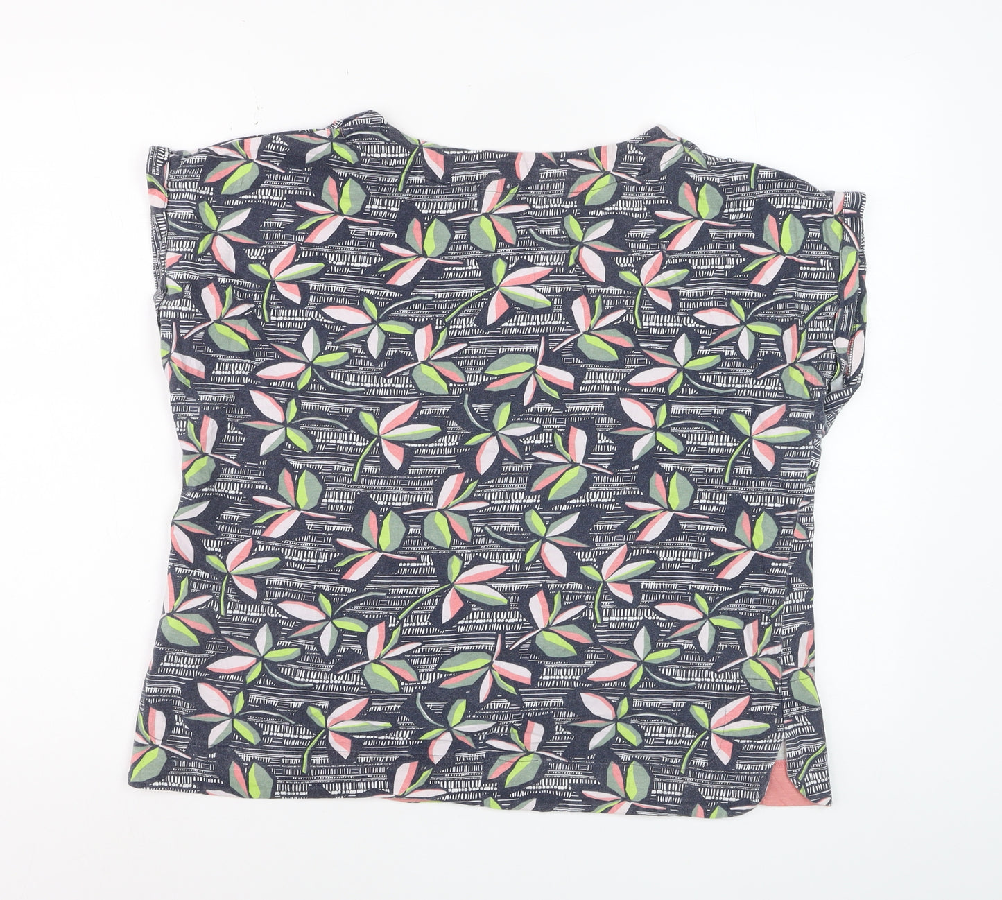 Weird Fish Womens Multicoloured Floral Cotton T-Shirt Size 16