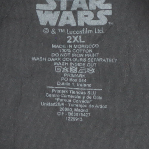 Primark Star Wars Mandalorian Black 2XL Men's T-Shirt Grogu Design