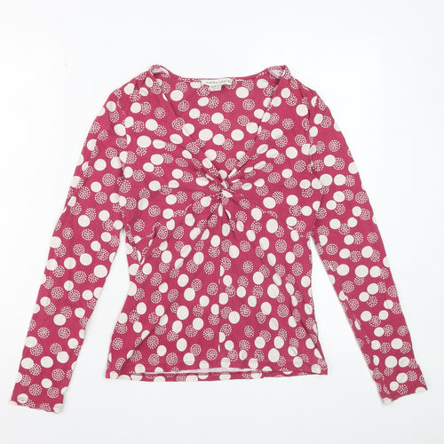 Laura Ashley Women’s Red Polka Dot V-Neck Long Sleeve Tunic Top Size 10