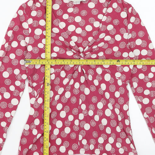 Laura Ashley Women’s Red Polka Dot V-Neck Long Sleeve Tunic Top Size 10