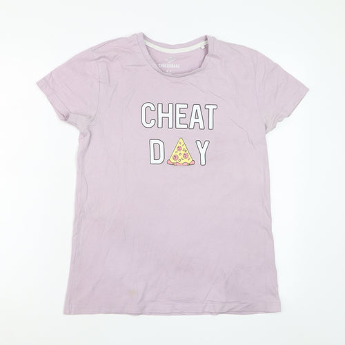 Threadbare Women’s Purple Cheat Day Cotton T-Shirt Size 10