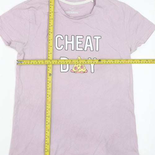 Threadbare Women’s Purple Cheat Day Cotton T-Shirt Size 10