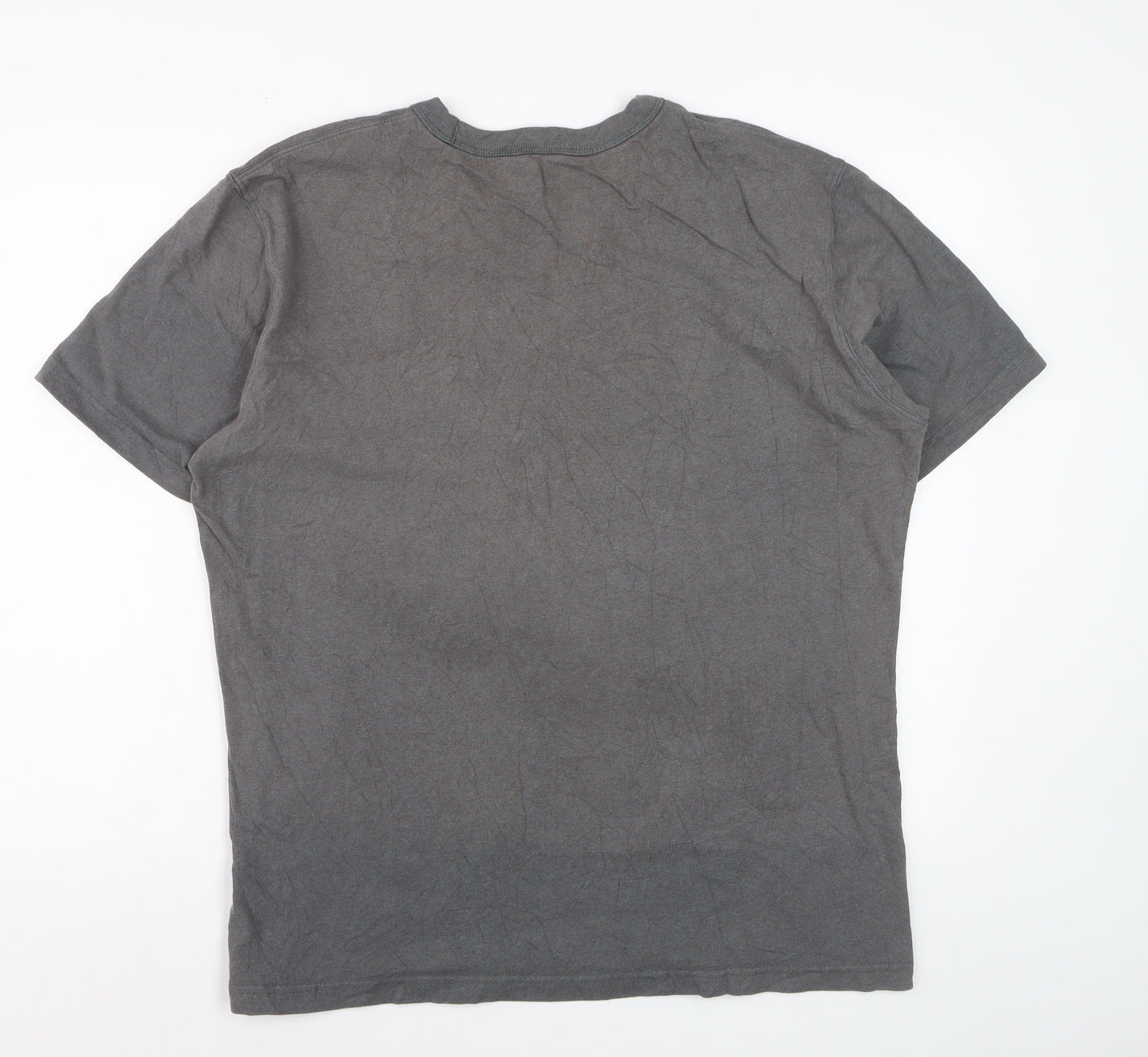 Uniqlo Men's Grey Cotton Crew Neck Short Sleeve T-Shirt Size L