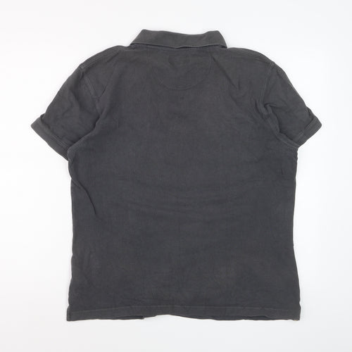 Barbour Men's Grey Cotton Classic Short Sleeve Polo Shirt L