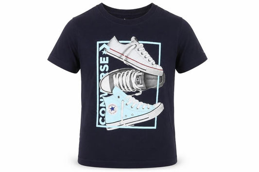 Converse Boys Blue Graphic Logo T-Shirt Size 10-12 Years Casual Top