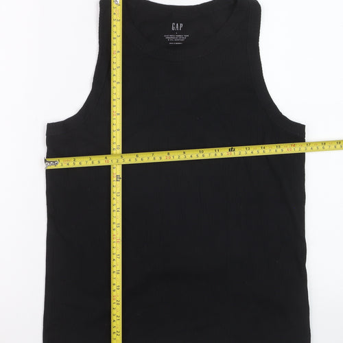 GAP Women's Black High Neck Ribbed Tank Top Size L