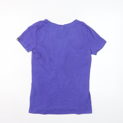 Adidas Women's Purple V-Neck Slim Fit Logo T-Shirt Size S