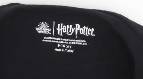 Marks and Spencer Boys Black Harry Potter Hogwarts Graphic T-Shirt 9-10 Years