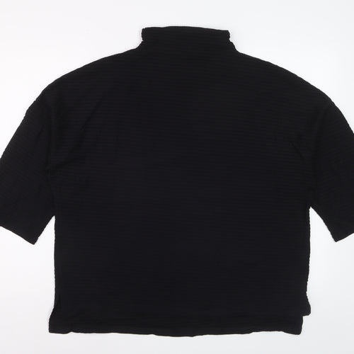 French Connection Women’s Black High Neck 3/4 Sleeve Blouse Size S