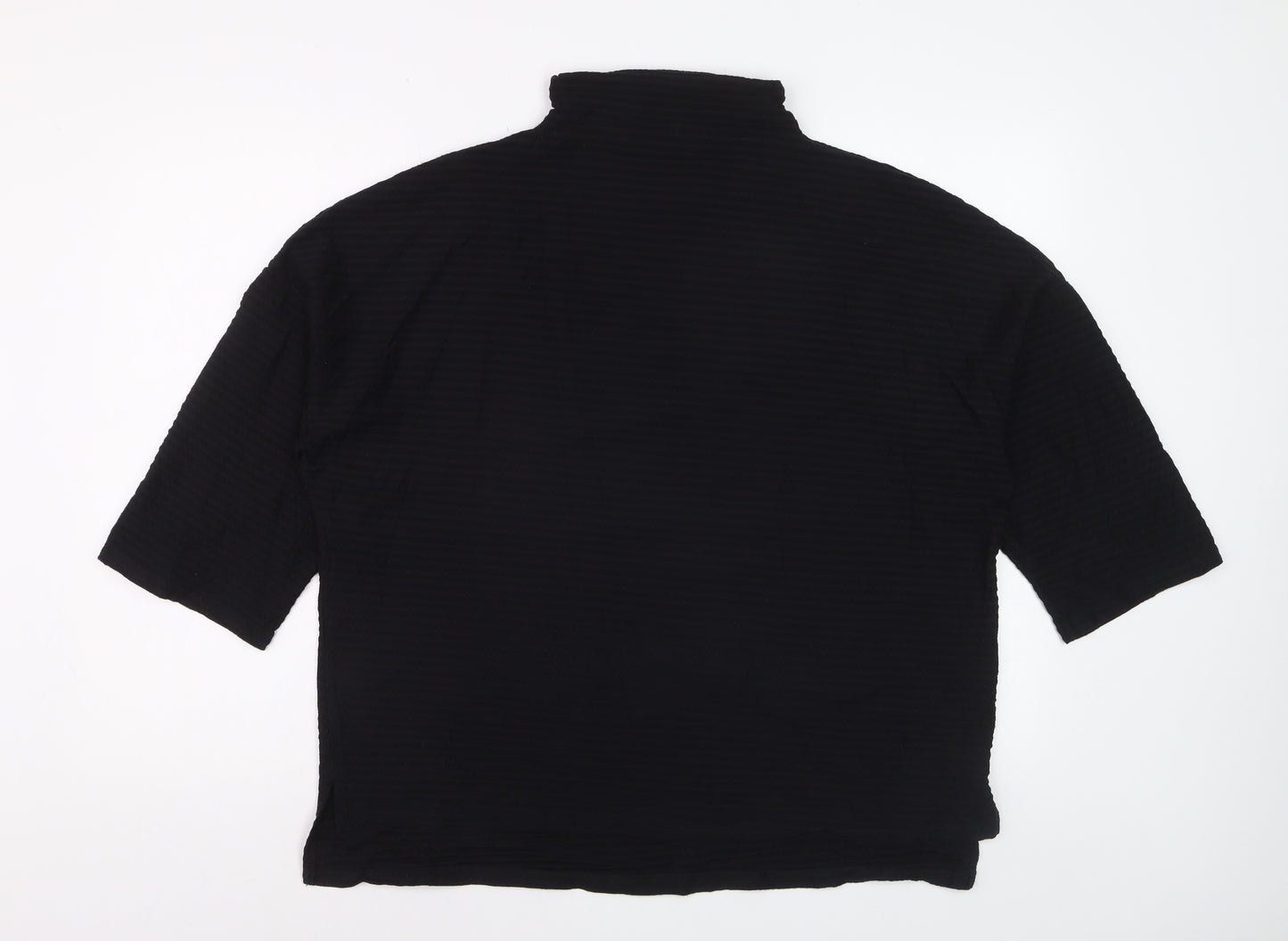 French Connection Women’s Black High Neck 3/4 Sleeve Blouse Size S