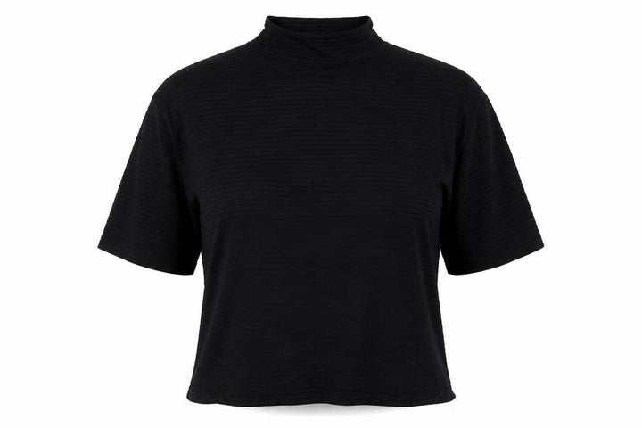 French Connection Women’s Black High Neck 3/4 Sleeve Blouse Size S
