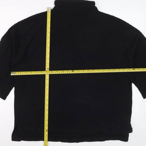 French Connection Women’s Black High Neck 3/4 Sleeve Blouse Size S