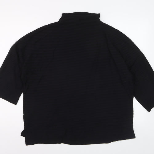 French Connection Women’s Black High Neck 3/4 Sleeve Blouse Size S
