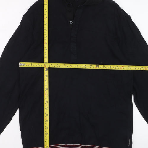 Ted Baker Men's Black Long Sleeve Polo Size L Cotton Blend
