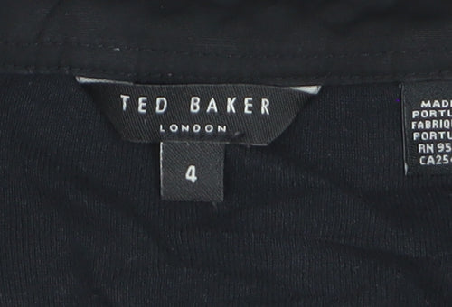 Ted Baker Men's Black Long Sleeve Polo Size L Cotton Blend