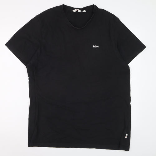 Lee Cooper Men's Black 3XL Crew Neck Cotton T-Shirt